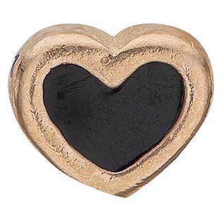 Christina Collect Gold-plated 925 Sterling Silver Black Enamel Heart Small gold-plated heart with black enamel, model 603-G4